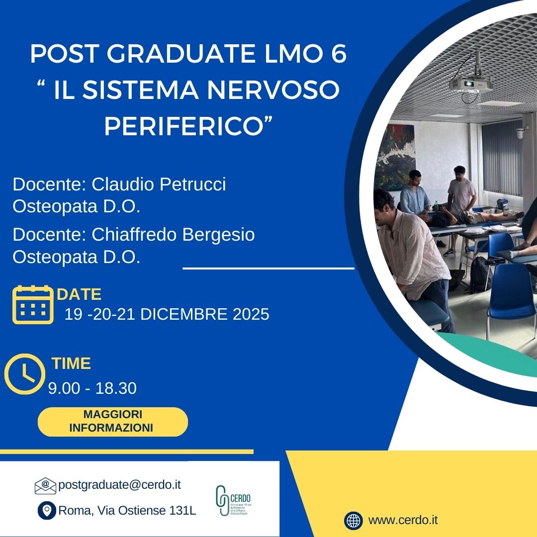 LMO - 6° LIVELLO: Il Sistema Nervoso periferico del 19, 20 e 21 dicembre
