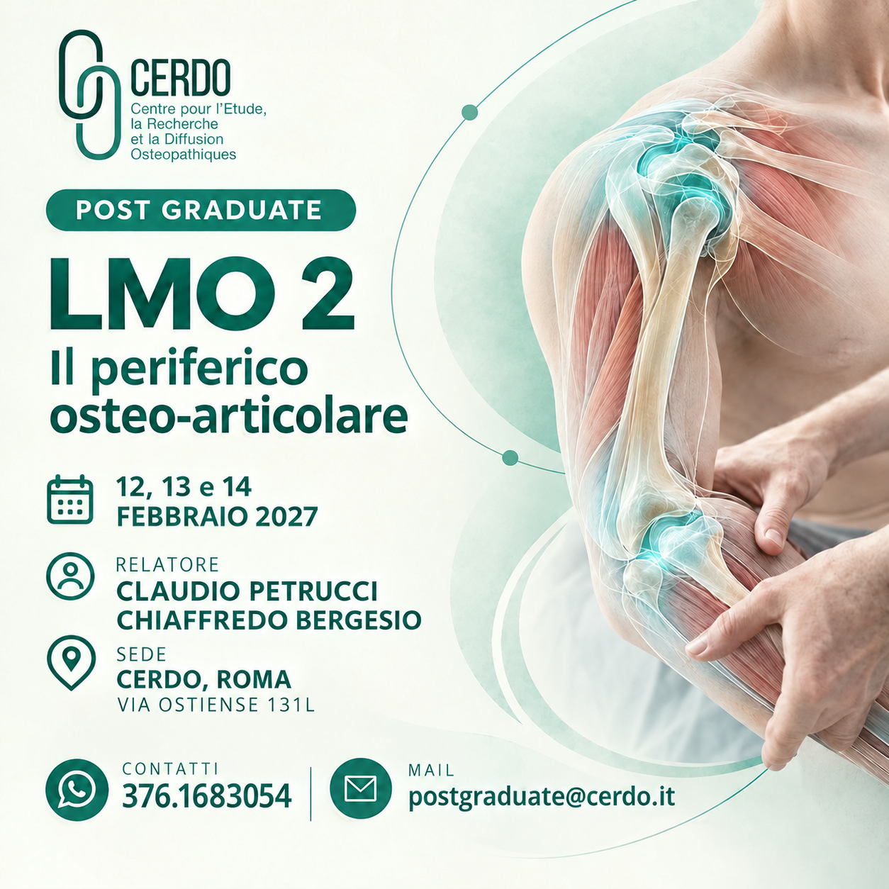 LMO - 2° LIVELLO: Il periferico osteo-articolare. 12, 13 e 14 febbraio 2027